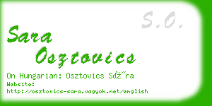 sara osztovics business card